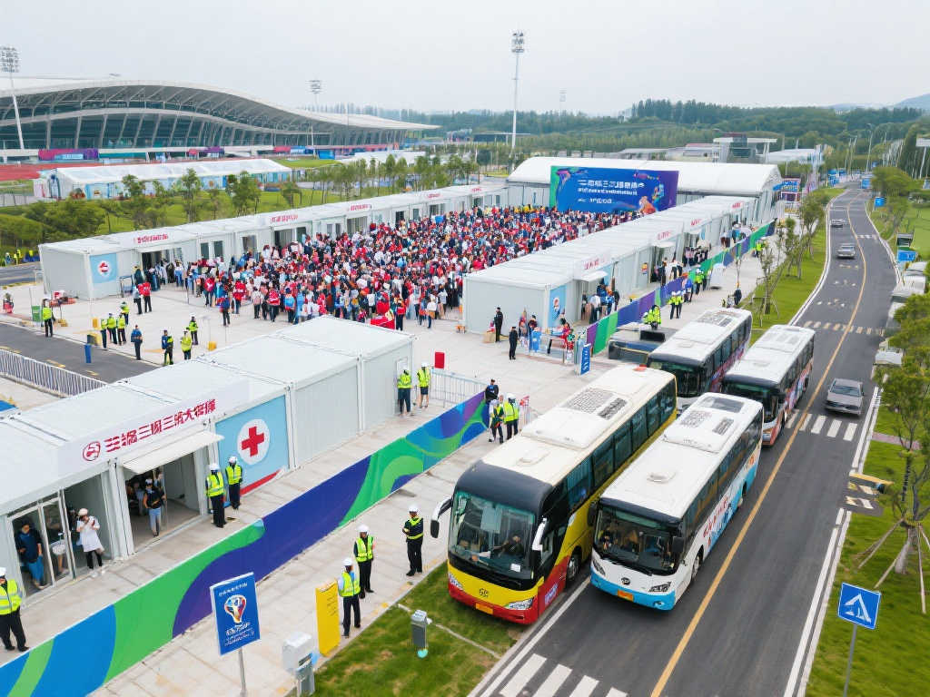 世界杯官方球迷村完成封顶，将容纳三万人